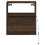 vidaXL Meubles TV muraux lumières LED 2 Pièces chêne marron 41x31x45 cm