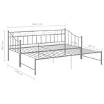 vidaXL Cadre de canapé-lit extensible Gris Métal 90x200 cm