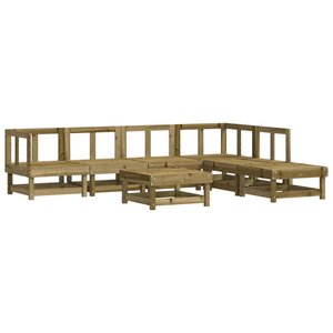 vidaXL Salon de jardin 7 Pièces bois de pin imprégné