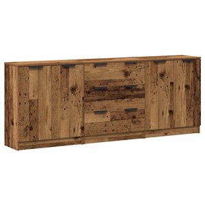 vidaXL Buffets 3 Pièces vieux bois 60x30x70 cm bois d'ingénierie