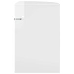 vidaXL Table d'appoint Blanc brillant 39 7 x 39 7 x 60 cm