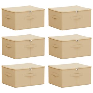 vidaXL Boîte de rangement 6 Pièces Crème 43 x 34 x 23 cm Tissu intissé