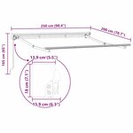 vidaXL Cadre de auvent Blanc 2.5 x 2 m