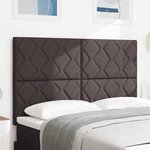 vidaXL Tête de Lit en Tissu Geometric Manuel Marron foncé 140 cm tissu