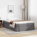 vidaXL Lit avec rangement et matelas avec matelas Gris 120 x 200 cm