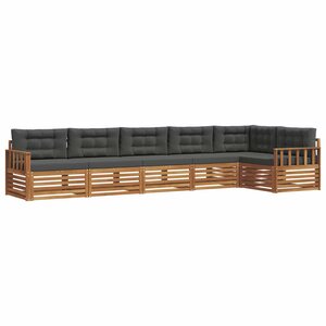 vidaXL Ensemble de canapés d'extérieur 6 pc Naturel et Anthracite