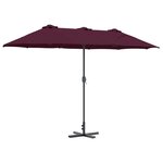 vidaXL Parasol de jardin Rouge bordeaux 380 x 196 x 235 cm