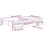 vidaXL Cadre de lit avec rangement avec tiroir Chêne fumé 140 x 200 cm