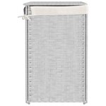 vidaXL Panier à linge avec 2 sections blanc 53x35x57 cm résine tressée