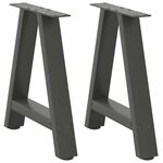 vidaXL Pieds de table basse en forme de A 2 pièces Anthracite 50 x (42-43) cm Acier
