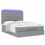 VidaXL Cadre de lit ottoman et matelas gris clair 140x190 cm tissu