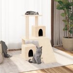 vidaXL Arbre à chat avec griffoirs en sisal Crème 82 cm