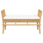 vidaXL Banc de jardin avec coussin de 110 cm en bambou