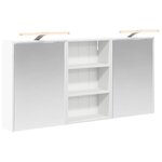 vidaXL Ensemble de Meubles de Salle de Bain 3 Pièces 126 x 16 x 62.5 cm