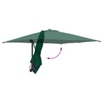 vidaXL Parasol de jardin Vert 248.5 x 247.5 x 160 cm tissu