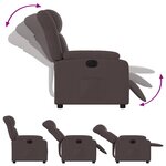 vidaXL Fauteuil inclinable électrique Marron foncé Tissu