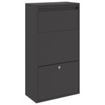 vidaXL Boîte aux lettres pour colis Noire 44x22x82 cm en acier