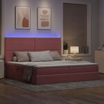 vidaXL Lit avec rangement et LED avec LED Rose 200 x 200 cm Velours