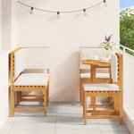 vidaXL Ensemble bistro de jardin 4 Pièces Marron Bois d'acacia massif