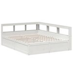 vidaXL Lit bibliothèque sans matelas blanc 140x200 cm bois pin massif