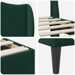 vidaXL Cadre de lit avec tête de lit Vert foncé 140 x 190 cm Velours