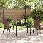 vidaXL Ensemble de salle à manger de jardin en 3 pièces Marron Textilene et Acier