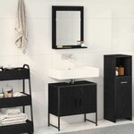 vidaXL Ensemble de mobilier de salle de bain avec stockage 2 Pièces Noir