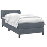 vidaXL Sommier à lattes de lit et matelas gris foncé 80x220 cm velours