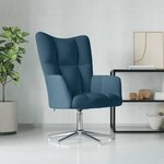 vidaXL Chaise de relaxation Bleu Velours