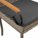 vidaXL Chaises de jardin avec coussin 2 Pièces Gris et Gris foncé