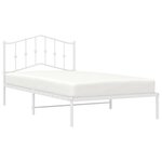 vidaXL Cadre de lit métal sans matelas et tête de lit blanc 100x200 cm