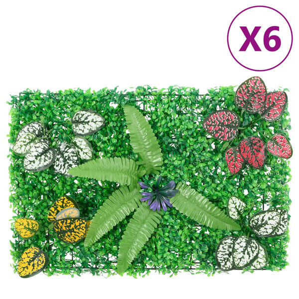  vidaXL Clôture à plantes artificielles 6 Pièces vert 40x60 cm