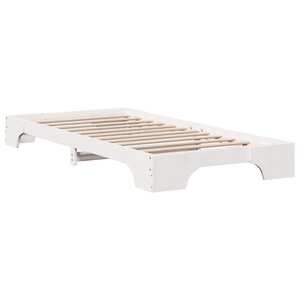 vidaXL Cadre de Lit Blanc Bois de pin massif 75 x 190 cm Super Résistant