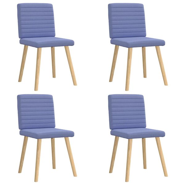 vidaXL Chaises à manger lot de 4 bleu jean tissu