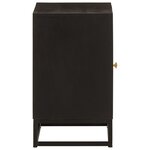 vidaXL Table de chevet noir 40x30x50 cm bois massif manguier et fer