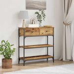 vidaXL Table Console avec tiroir Bois ancien 72 5 x 25 x 75 cm