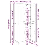 vidaXL Haut Armoire 2 Pièces Bois Ancien Bois Aggloméré et Verre
