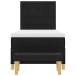 vidaXL Lit à ressorts avec matelas et banc noir 80x200 cm en tissu