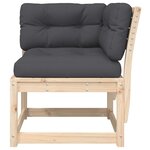 vidaXL Canapé d'angle de jardin et coussins 73x73x78cm bois pin massif