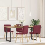 vidaXL Chaises à manger lot de 4 rouge bordeaux tissu