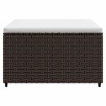 vidaXL Repose-pieds de jardin coussins lot de 2 marron résine tressée