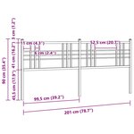 vidaXL Tête de lit de remplacement métal blanc 200 cm