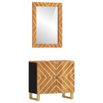 vidaXL Ensemble d'armoires de bain 2 Pièces marron noir bois de manguier