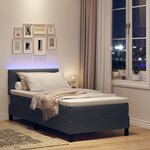 vidaXL Lit à ressort LED avec matelas Gris foncé 80 x 200 cm Velours