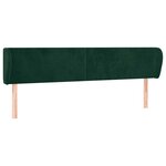 vidaXL Tête de lit avec oreilles Vert foncé 203x23x78/88 cm Velours