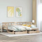 vidaXL Lit de jour avec gigogne et tiroirs sans matelas 80x200 cm