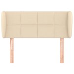 vidaXL Tête de lit avec oreilles Crème 93x23x78/88 cm Tissu