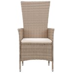 vidaXL Ensemble de salle à manger de jardin avec coussins 7 Pièces Beige