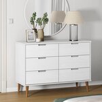 vidaXL Commode MOLDE Blanc 113x40x80 cm Bois de pin massif