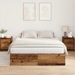 vidaXL Cadre de lit de rangement en bois ancien 140x200 cm